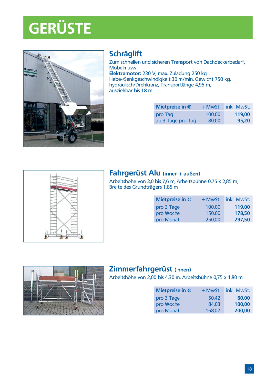 Vorschau Arbeitsbühnenpreisliste 2024 Seite 21