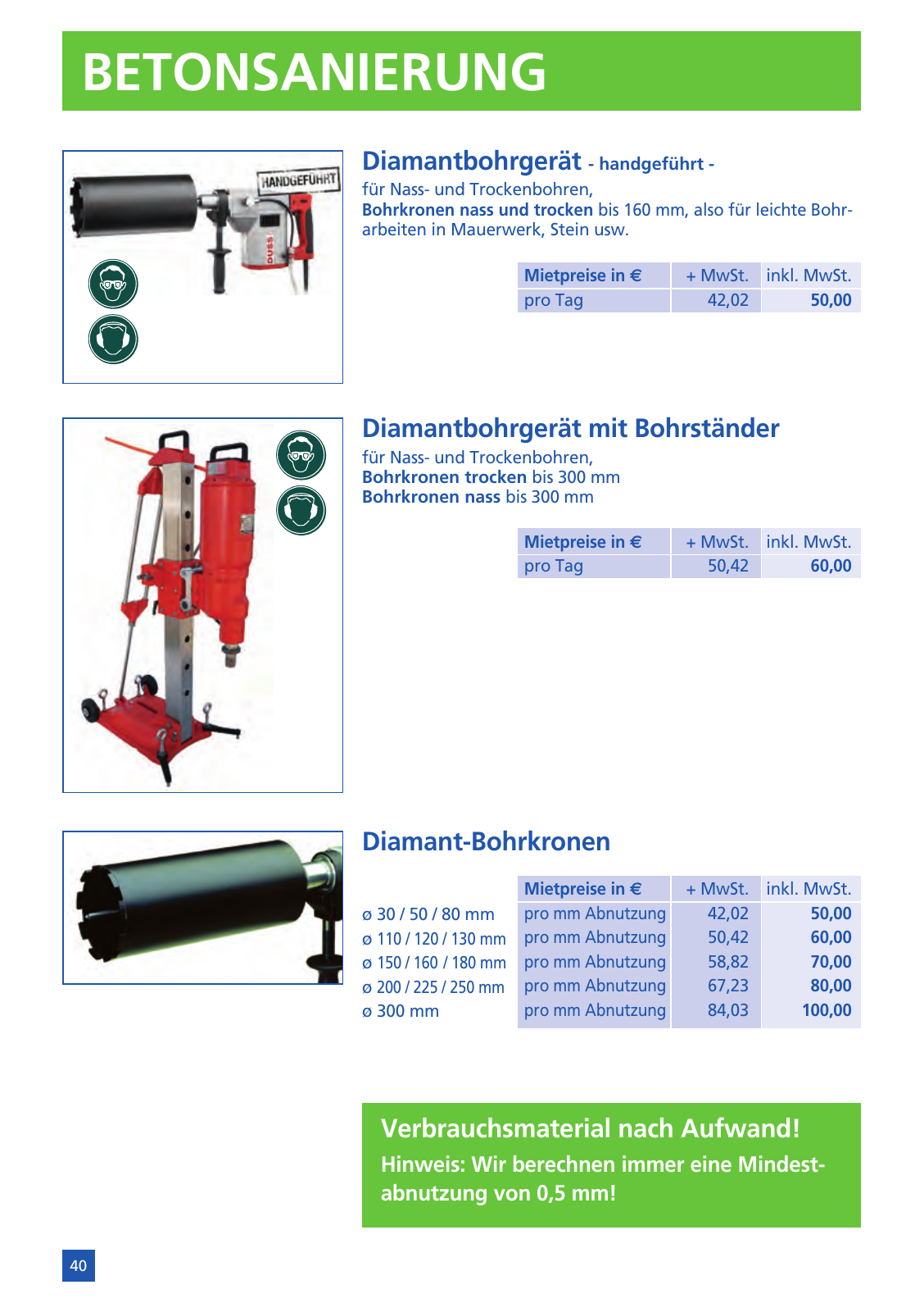 Vorschau Mietpreisliste 2026 Seite 42