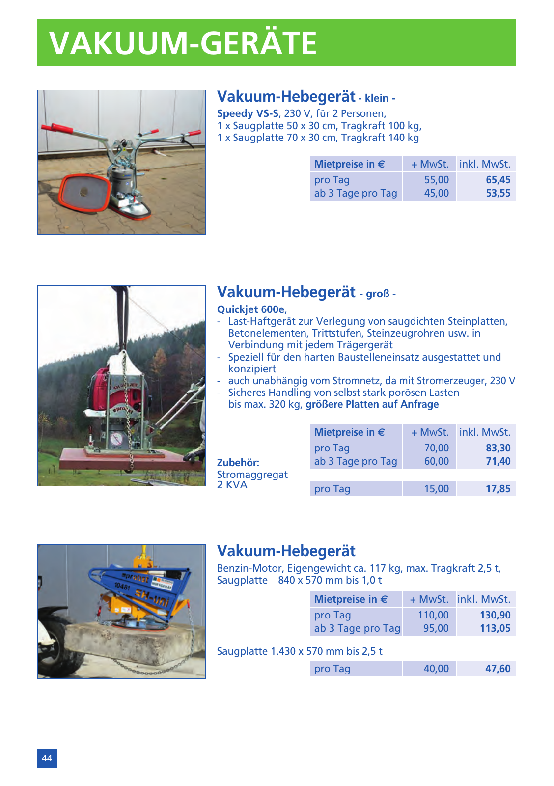 Vorschau Mietpreisliste 2026 Seite 46