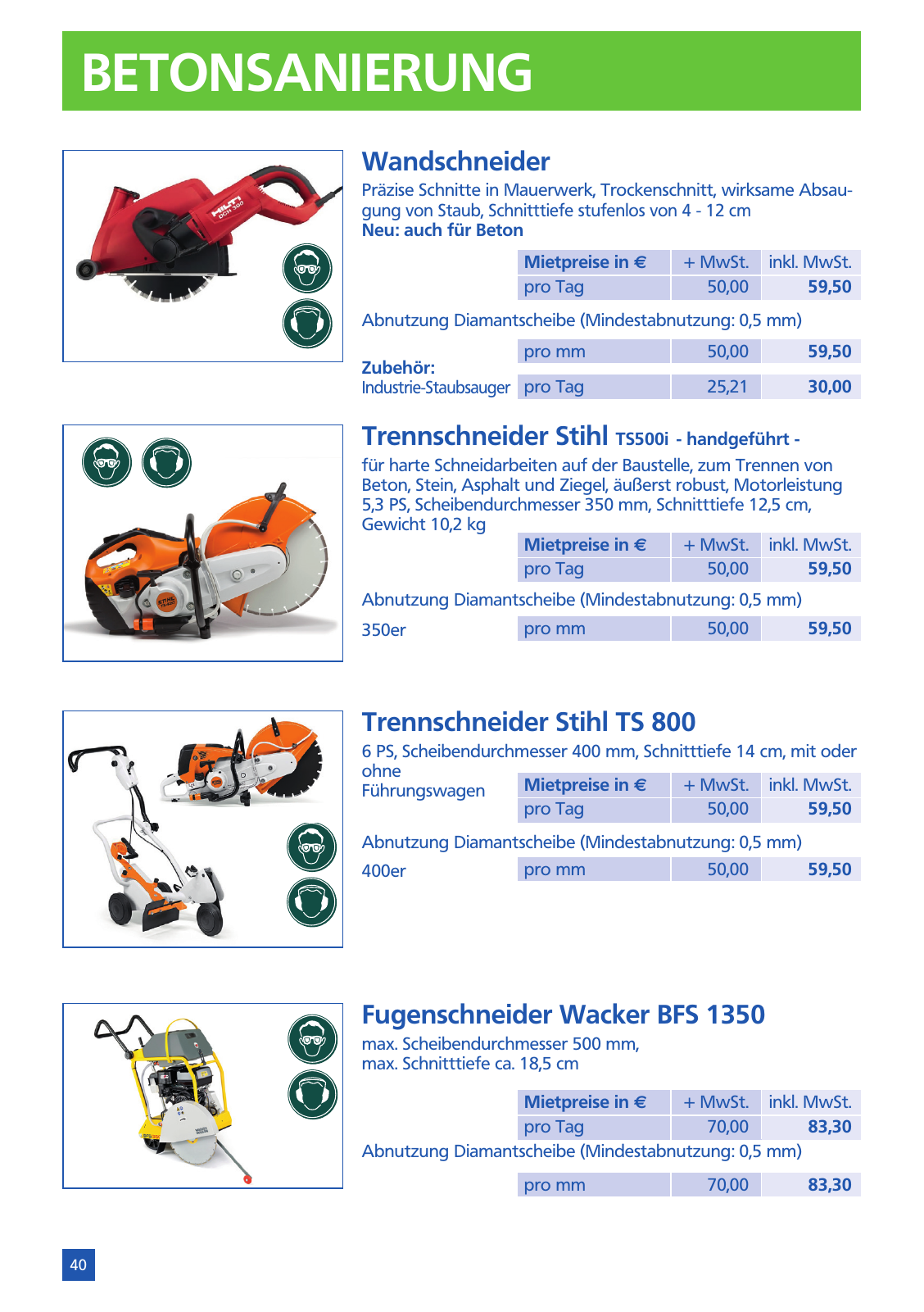 Vorschau Mietpreisliste 2025 Seite 42