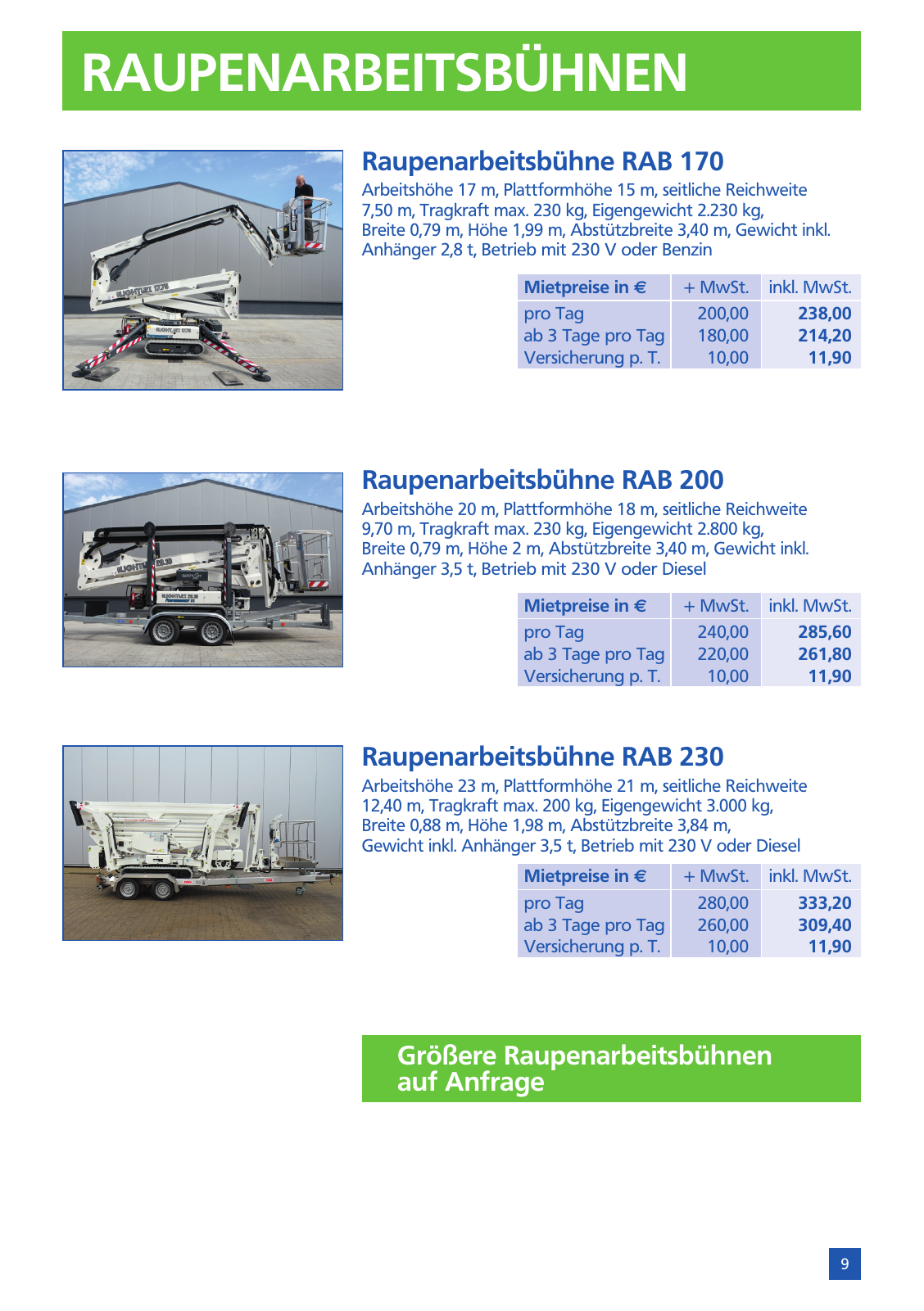 Vorschau Mietpreisliste 2025 Seite 11