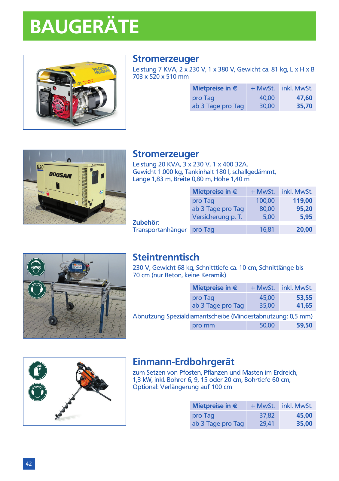 Vorschau Mietpreisliste 2025 Seite 44