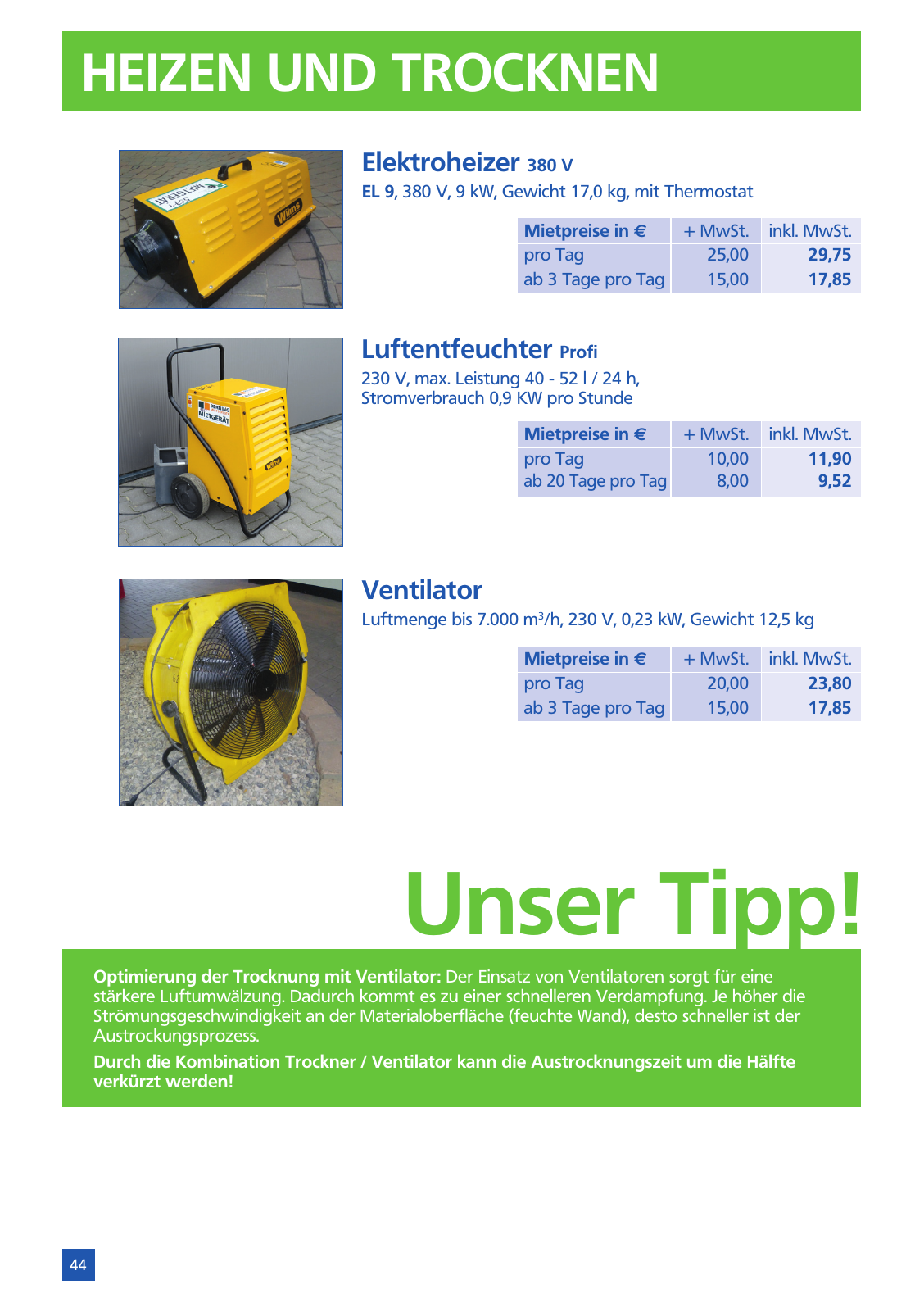 Vorschau Mietpreisliste 2025 Seite 46
