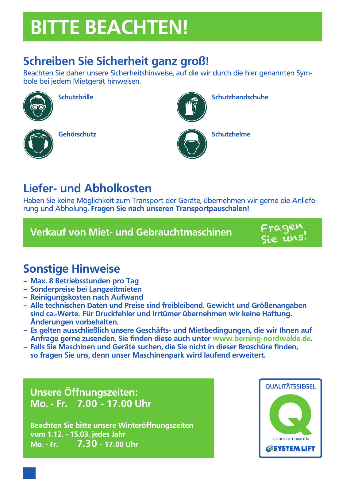 Vorschau Mietpreisliste 2025 Seite 2