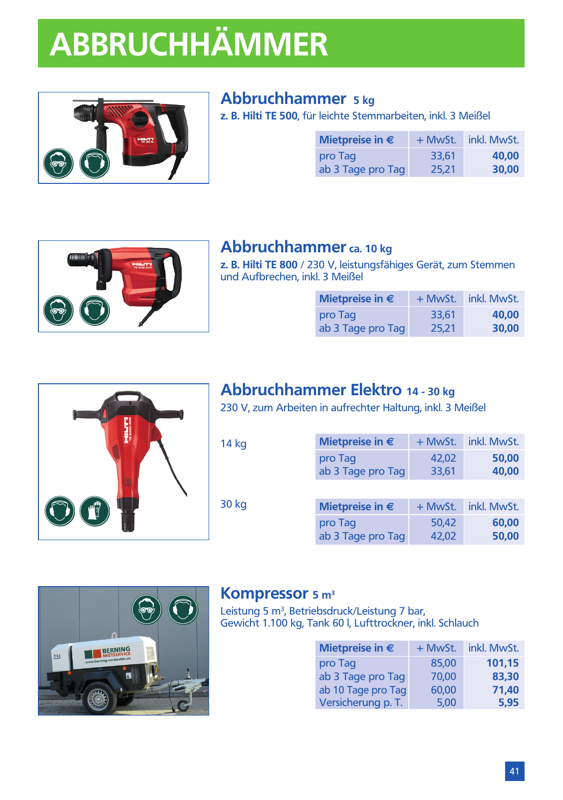 Vorschau Mietpreisliste 2025 Seite 43