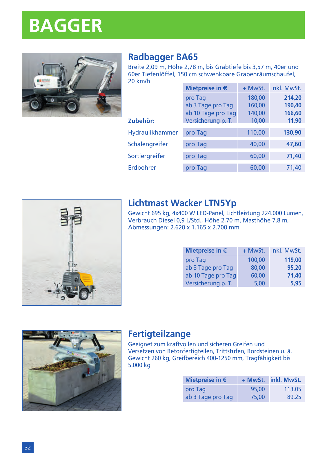 Vorschau Mietpreisliste 2026 Seite 34